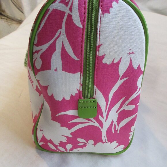 PUTU BY J MACLEAR PINK WHITE FLORAL & GREEN STAPS & LINING BAG~ - Picture 7 of 12